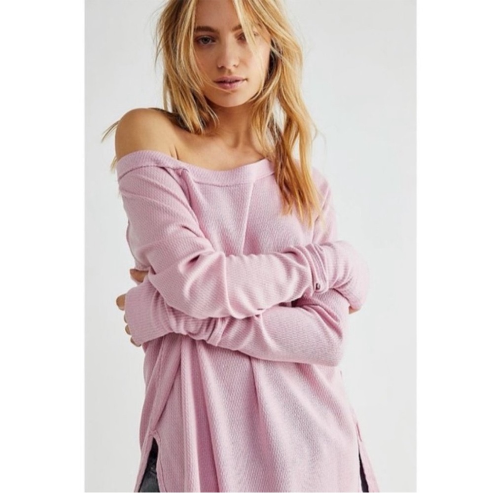 Free‎ People We The Free Snowy Thermal Mink Pink Top